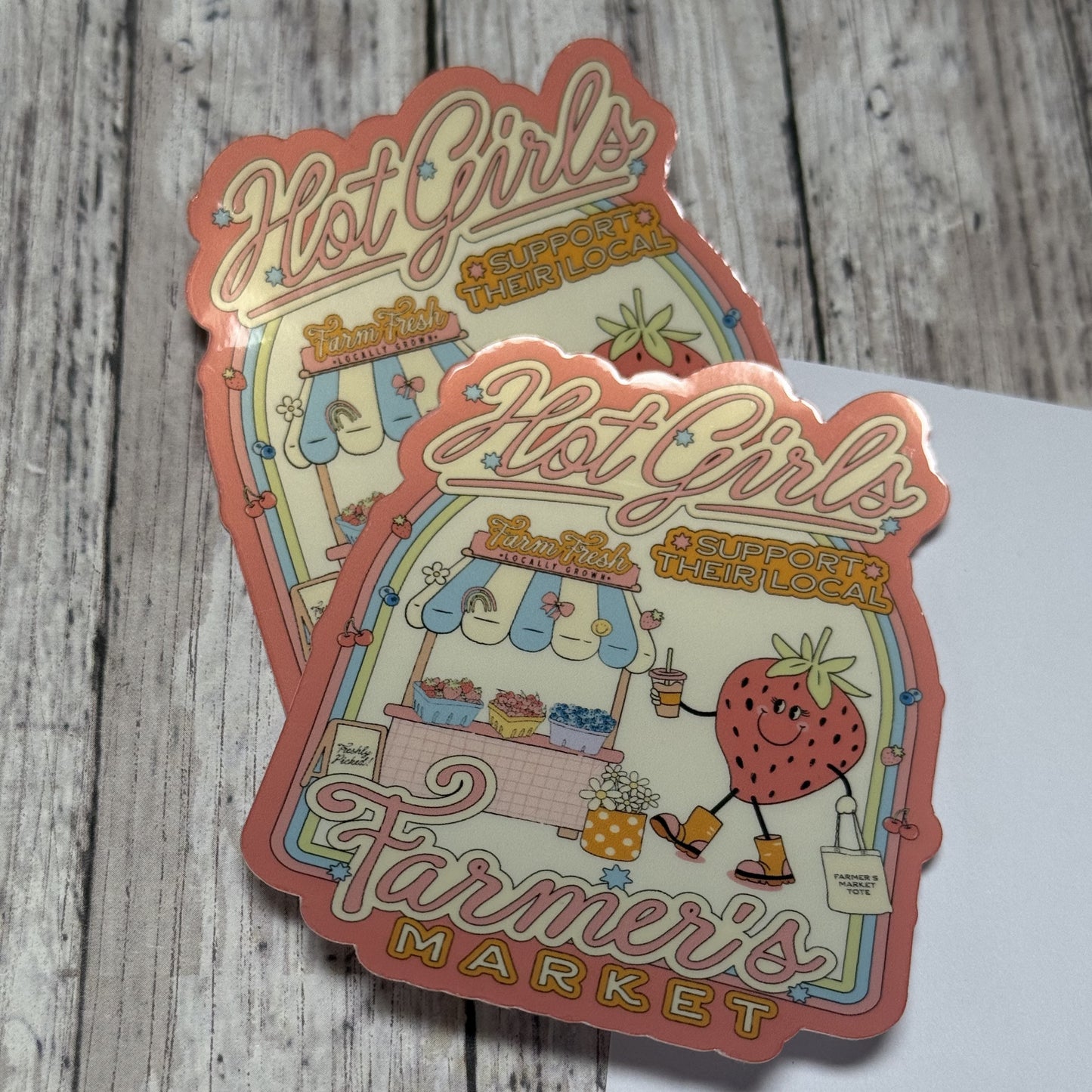 Hot Girls Support Their Local Farmer's Market Sticker