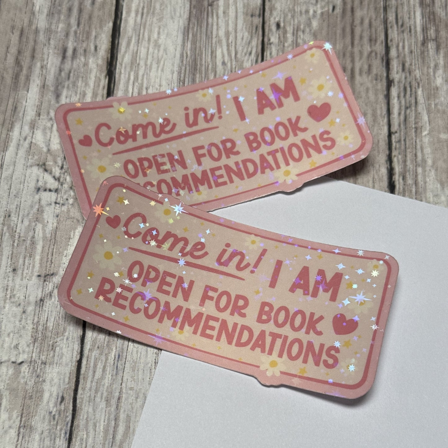 Open For Book Recommendations Sticker