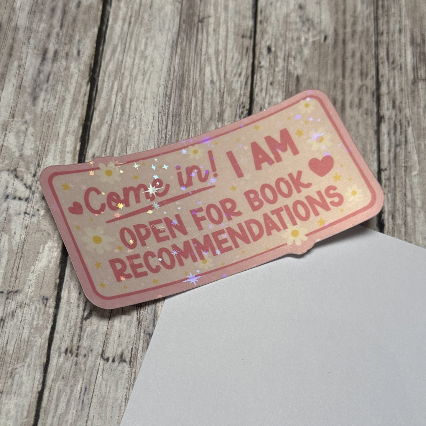 Open For Book Recommendations Sticker