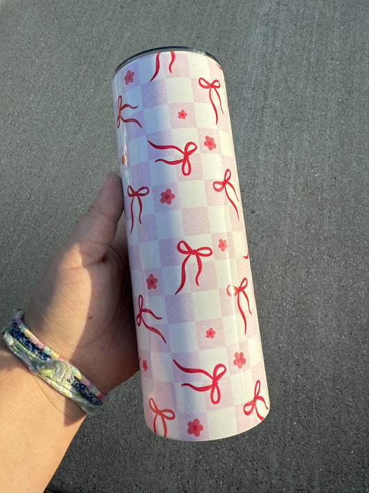 Checkered Bows 20 oz Tumbler