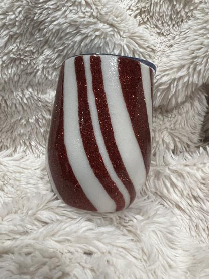 Candy Cane Wine Tumbler