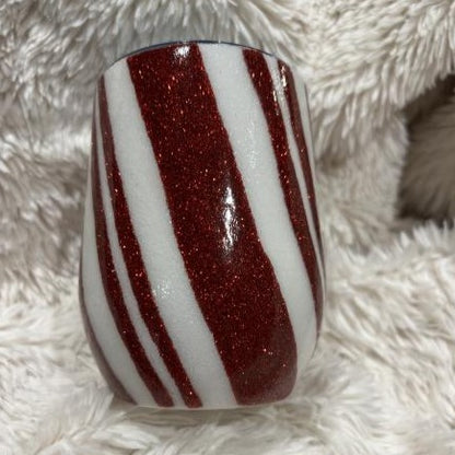 Candy Cane Wine Tumbler