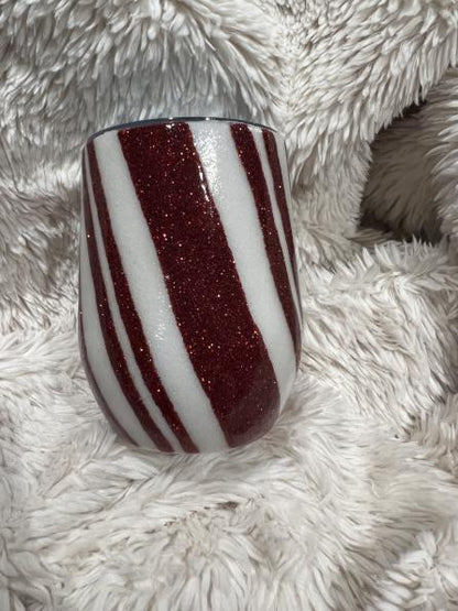 Candy Cane Wine Tumbler